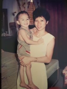 Jovin Tan and his mother