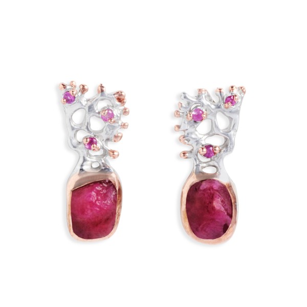 Salalo Amot Teia Ruby and Sapphire Earrings